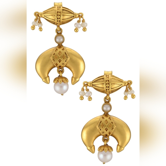 92.5 Sterling silver earrings with 22 kt gold plating - Picture 2 of 2
